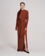 Erika Cavallini Платье макси Piera с поясом и разрезами, цвет коричневый - миниатюра 2