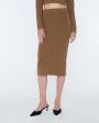 Вязаная юбка миди, цвет коричневый - миниатюра 3