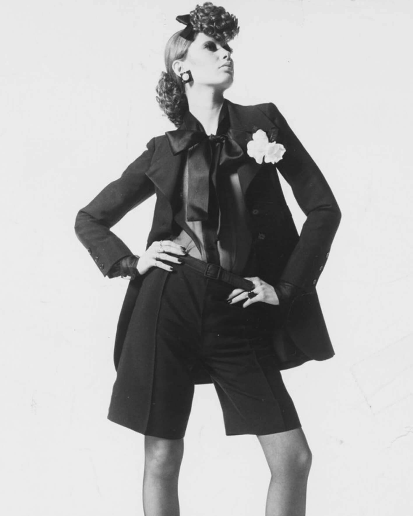 Модель Даниэлла Луке де Сен Жермен в смокинге Yves Saint Laurent, 1968 год