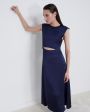LOULOU STUDIO Платье миди Copan с вырезом на талии, цвет синий - миниатюра 2
