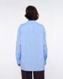 Оверсайз рубашка Espanto из хлопка, цвет голубой - миниатюра 4