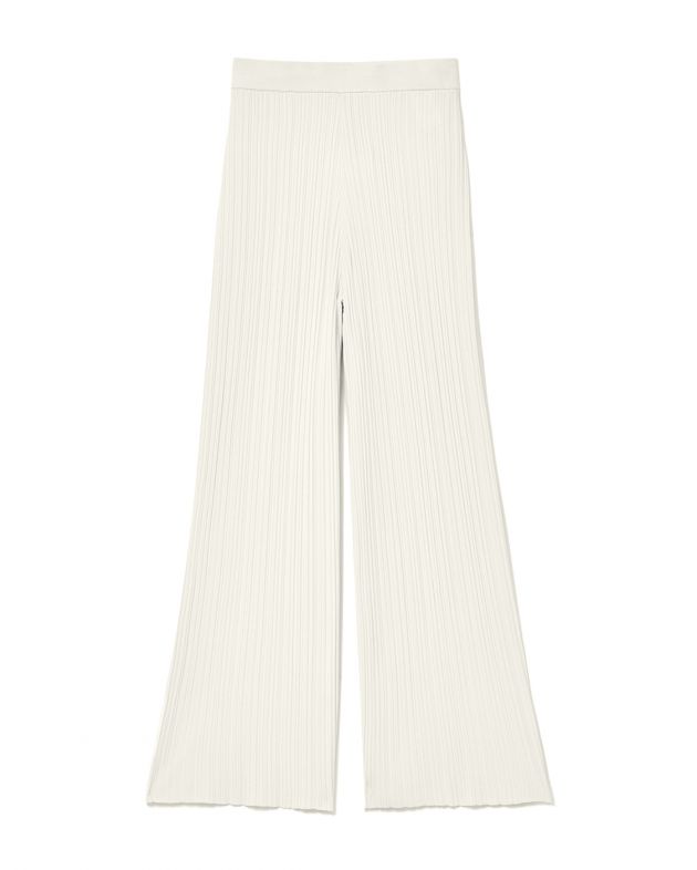 Трикотажные брюки Agata из вискозы в рубчик, цвет кремовый - изображение 1