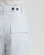 Широкие брюки с регулируемым поясом, цвет светло-серый - миниатюра 4