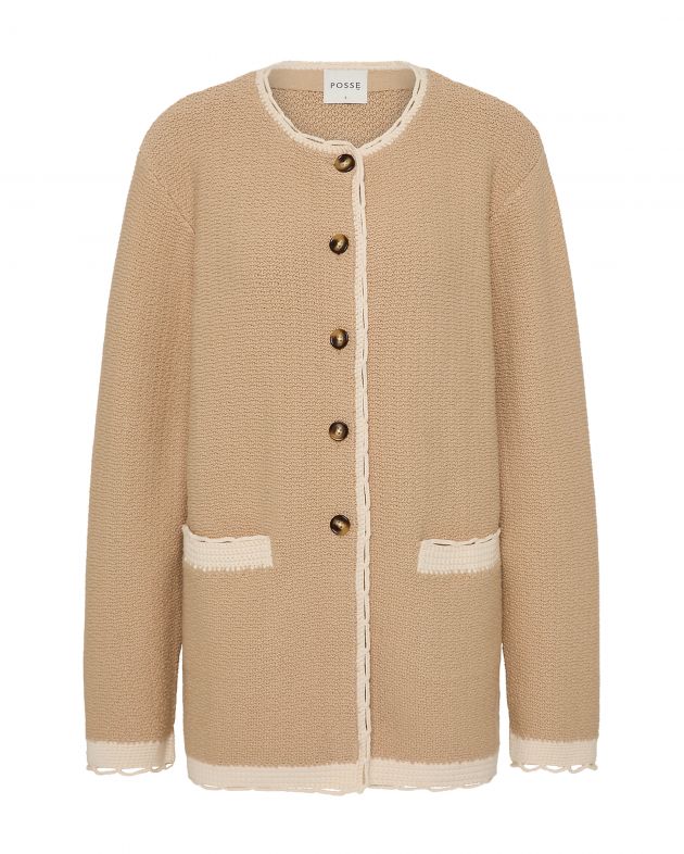 POSSE Кардиган из вязаного трикотажа, цвет бежевый - изображение 1
