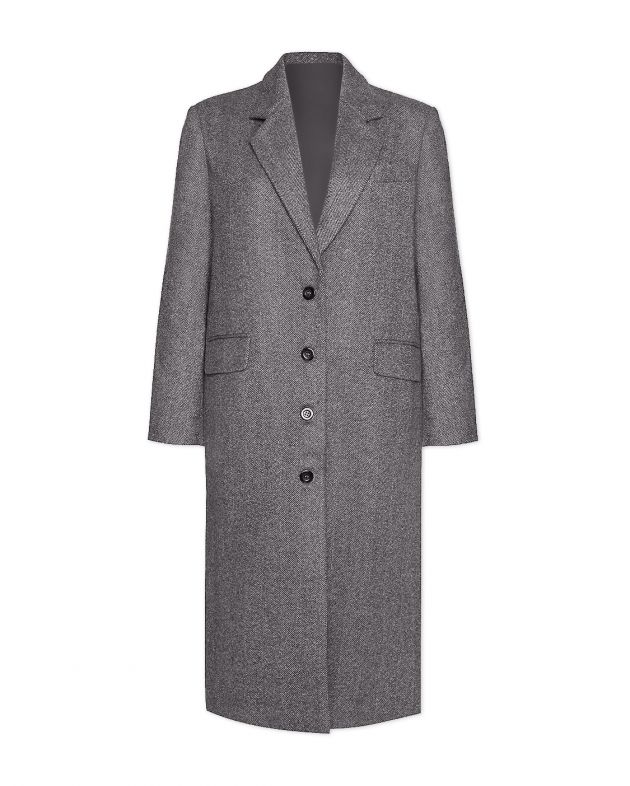 Однобортное пальто оверсайз, цвет бежевый - изображение 1