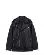 Куртка-косуха из экокожи, цвет черный - миниатюра 1