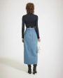 Patou Джинсовая юбка с передним разрезом, цвет голубой - миниатюра 3