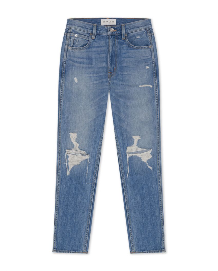 Узкие прямые джинсы Virginia Slim с вырезами