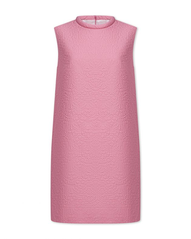 Платье-трапеция из жаккарда в стиле ретро, цвет розовый - изображение 1