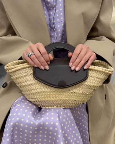 Соломенная сумка Alqueria с кожаной отделкой