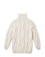 Шерстяной свитер «Лук» с высоким горлом, цвет белый - миниатюра 1