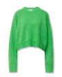Укороченный оверсайз-свитер Bruzzi из шерсти и кашемира, цвет зеленый - миниатюра 1