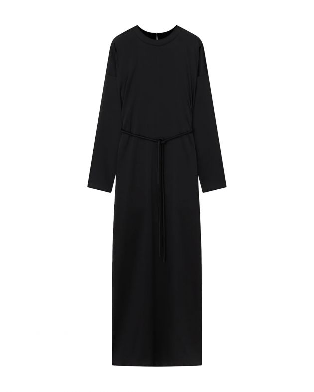 Nanushka Атласное платье макси Tamera, цвет черный - изображение 1
