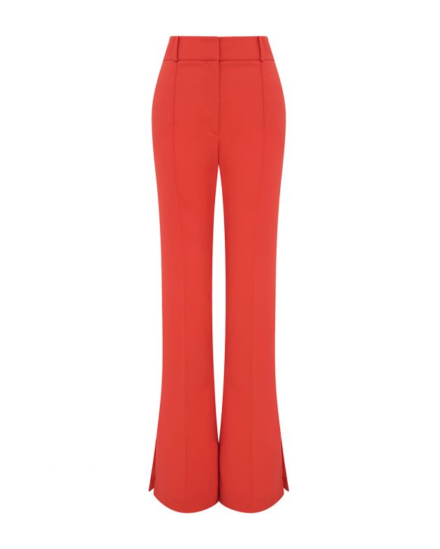 YUZEFI Костюмные брюки клеш, цвет красный - изображение 1