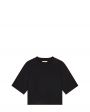 Укороченная футболка Gupo из хлопка пима, цвет черный - миниатюра 1