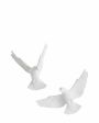 RES Objects Елочная игрушка из фарфора "Голуби", пара, белые - миниатюра 1