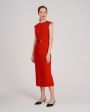 Платье миди без рукавов, цвет красный - миниатюра 3