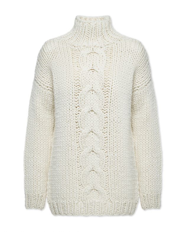 Объемный вязаный свитер, цвет белый - изображение 1