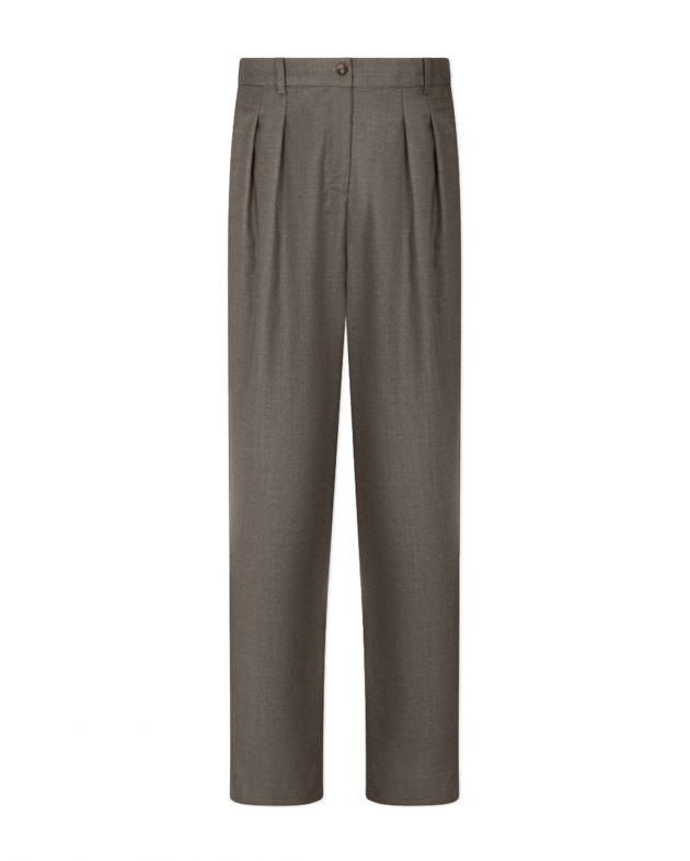 LOULOU STUDIO Широкие брюки New Sbiru из шерсти, цвет серый - изображение 1