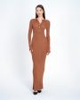 Aeron Платье Glenn в рубчик с воротником-поло, цвет коричневый - миниатюра 3