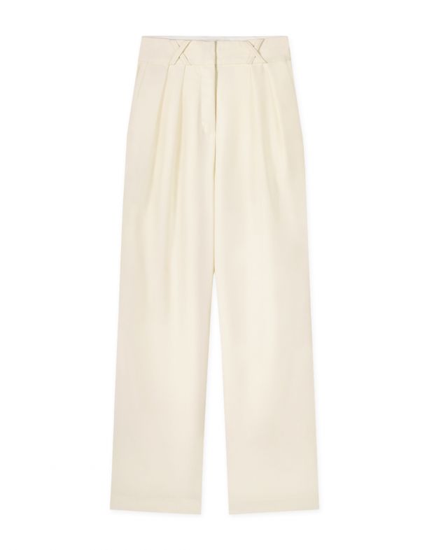 Широкие брюки, цвет белый - изображение 1