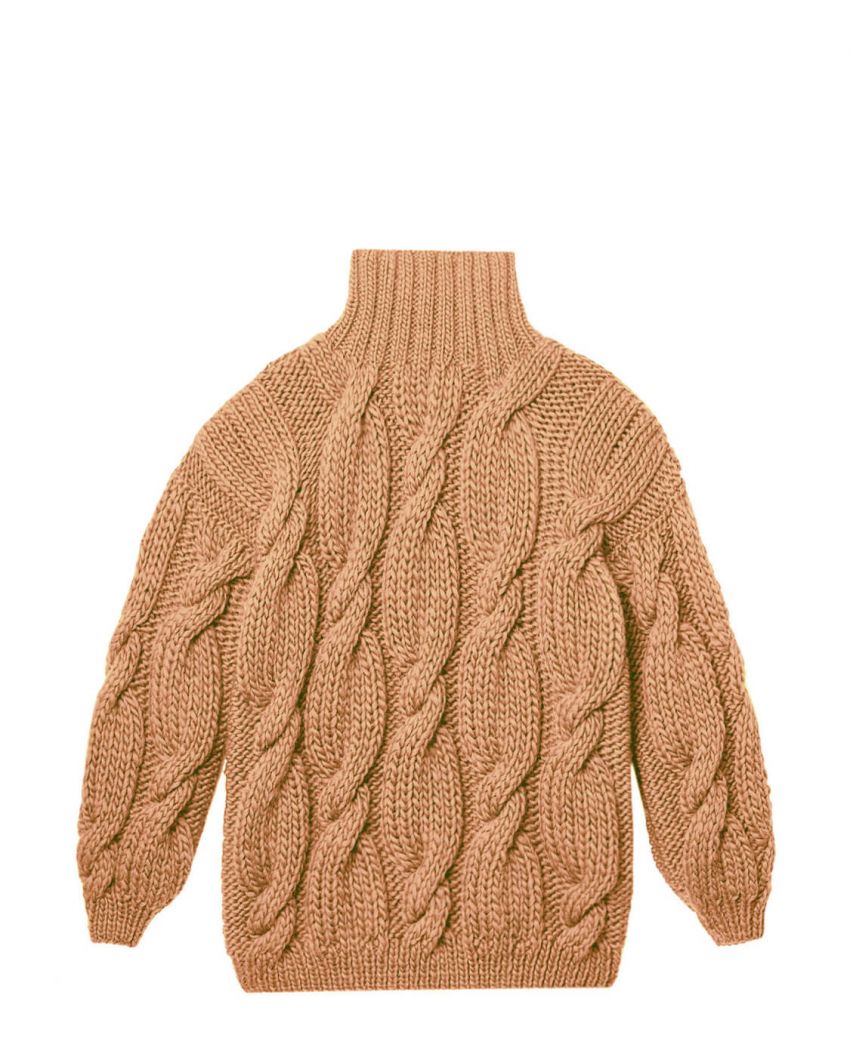 Шерстяной свитер «Лук» с высоким горлом