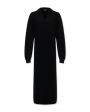Вязаное платье-поло макси, цвет черный - миниатюра 1