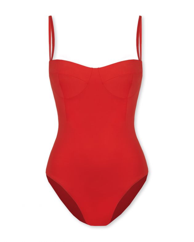 Слитный купальник Vintage, цвет красный - изображение 1