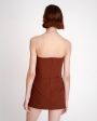 Короткое платье-бюстье, цвет коричневый - миниатюра 8