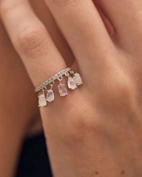 Кольцо-погремушка с лунными камнями Water