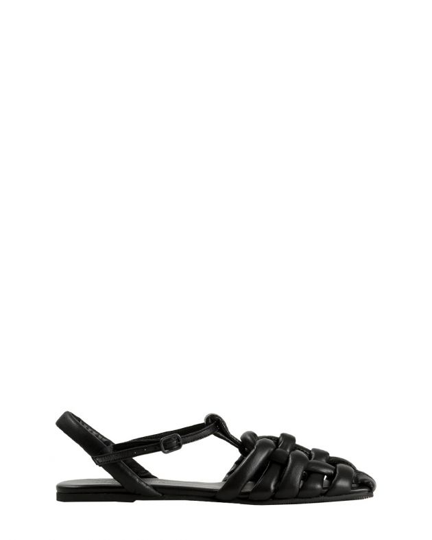 HEREU Дутые плетеные сандалии Cabersa из кожи, цвет черный - изображение 1