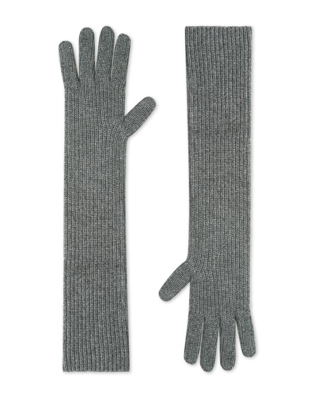 LOULOU STUDIO Кашемировые перчатки Milos, цвет серый - изображение 1