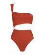 Купальник Iu на одно плечо с вырезом, цвет красный - миниатюра 1