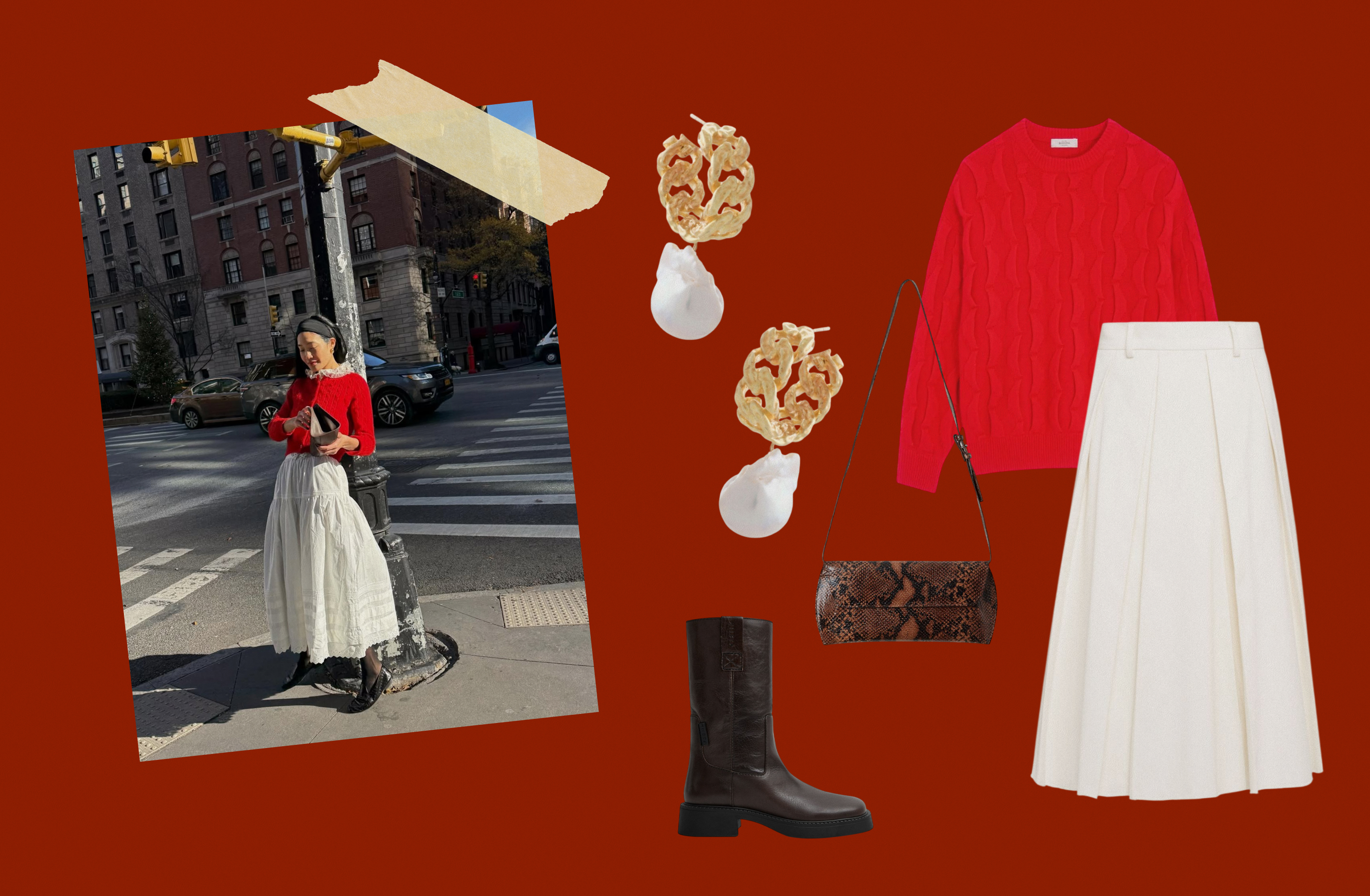 Свитер Roseanna, юбка TELA, сапоги MIISTA, сумка Cordera, серьги Joanna Laura Constantine.