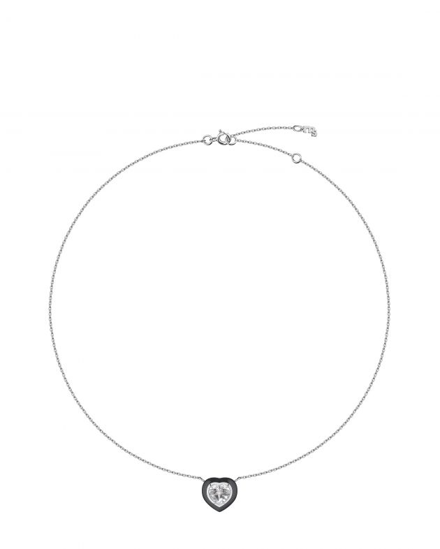 Moonka Подвеска с хрусталем и черной эмалью Courage, цвет прозрачный - изображение 1