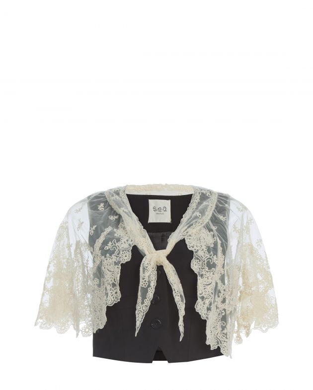 SEA NY Жилет с накидкой Elisa, цвет черный - изображение 1