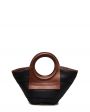 Стеганая сумка-тоут Cala Mini из нейлона, цвет черный/коричневый - миниатюра 1