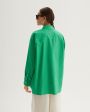 Оверсайз рубашка Espanto из хлопка, цвет зеленый - миниатюра 5