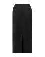 Rooth Прямая юбка Weekday из шерсти и шелка, цвет черный - миниатюра 2