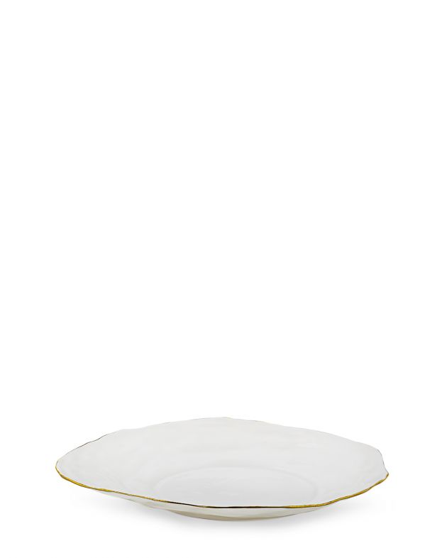 Плоская тарелка, цвет бело-золотой - изображение 1