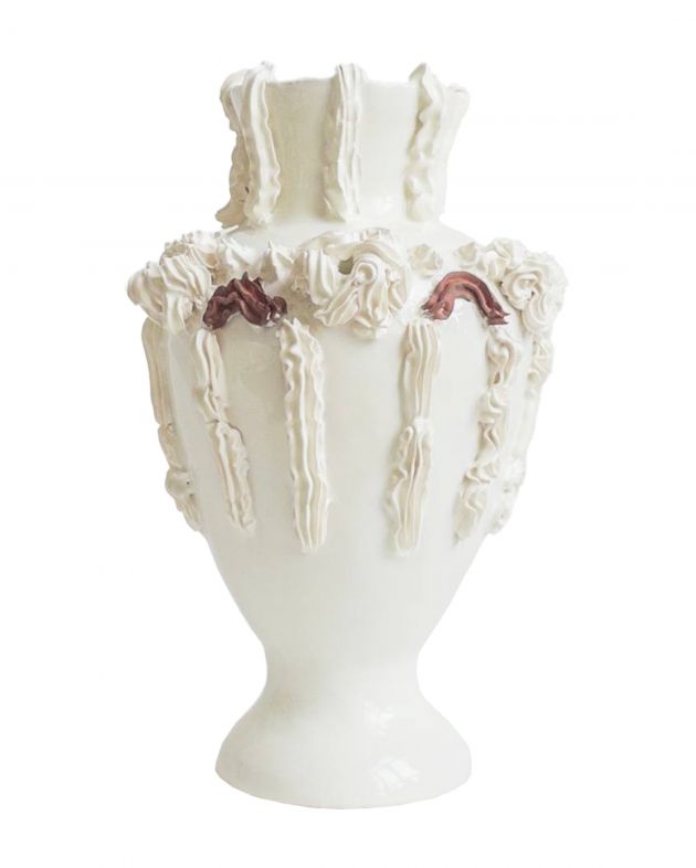 NUSELF Ваза. Объект из серии «Зефир», молочный, 25 х 16 см - изображение 1