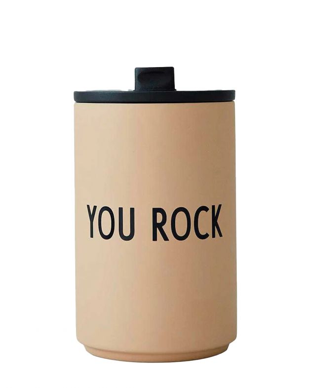 Design Letters Термокружка с надписью «You Rock», цвет бежевый - изображение 1