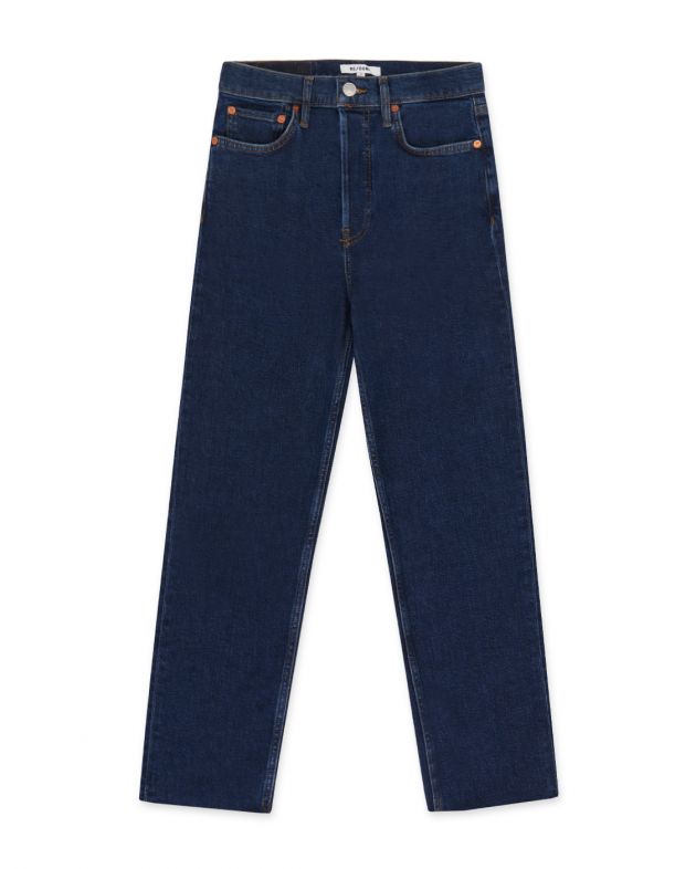 Re/Done Прямые джинсы в стиле 70-х с необработанным краем, цвет синий - изображение 1
