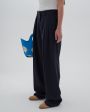 Широкие брюки из шерсти и шелка, цвет синий - миниатюра 4
