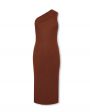 Aeron Вязаное платье Martina на одно плечо, цвет темно-коричневый - миниатюра 1