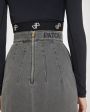 Patou Джинсовая юбка с передним разрезом, цвет серый - миниатюра 4