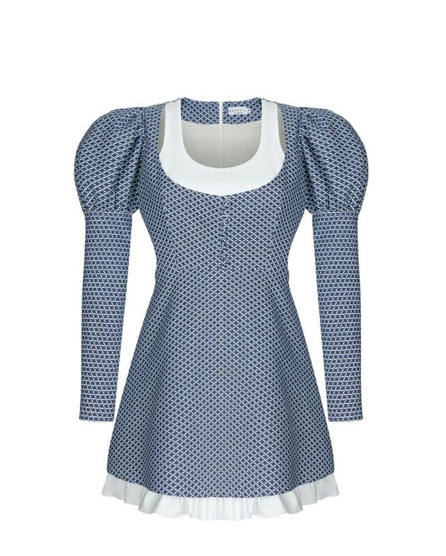 Платье мини Belle de Jour с контрастными вставками, цвет синий - изображение 1