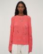 LANEUS Вязаный свитер с потертостями, цвет розовый - миниатюра 7