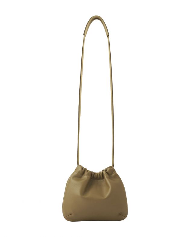 Askent Кожаная сумка-кисет мини, цвет коричневый - изображение 1