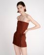 Короткое платье-бюстье, цвет коричневый - миниатюра 3